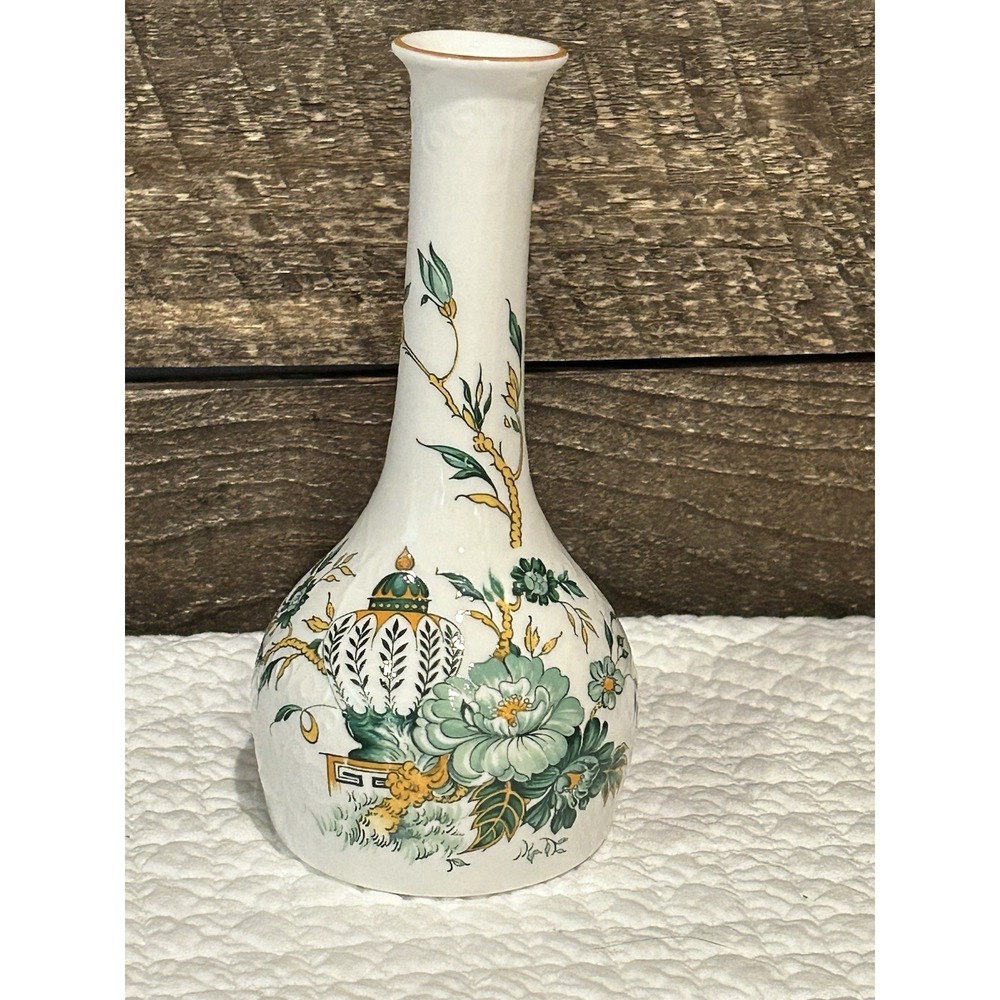 Vintage CROWN STAFFORDSHIRE Kowloon Floral Asian Theme Fine‎ China 6" Vase UK